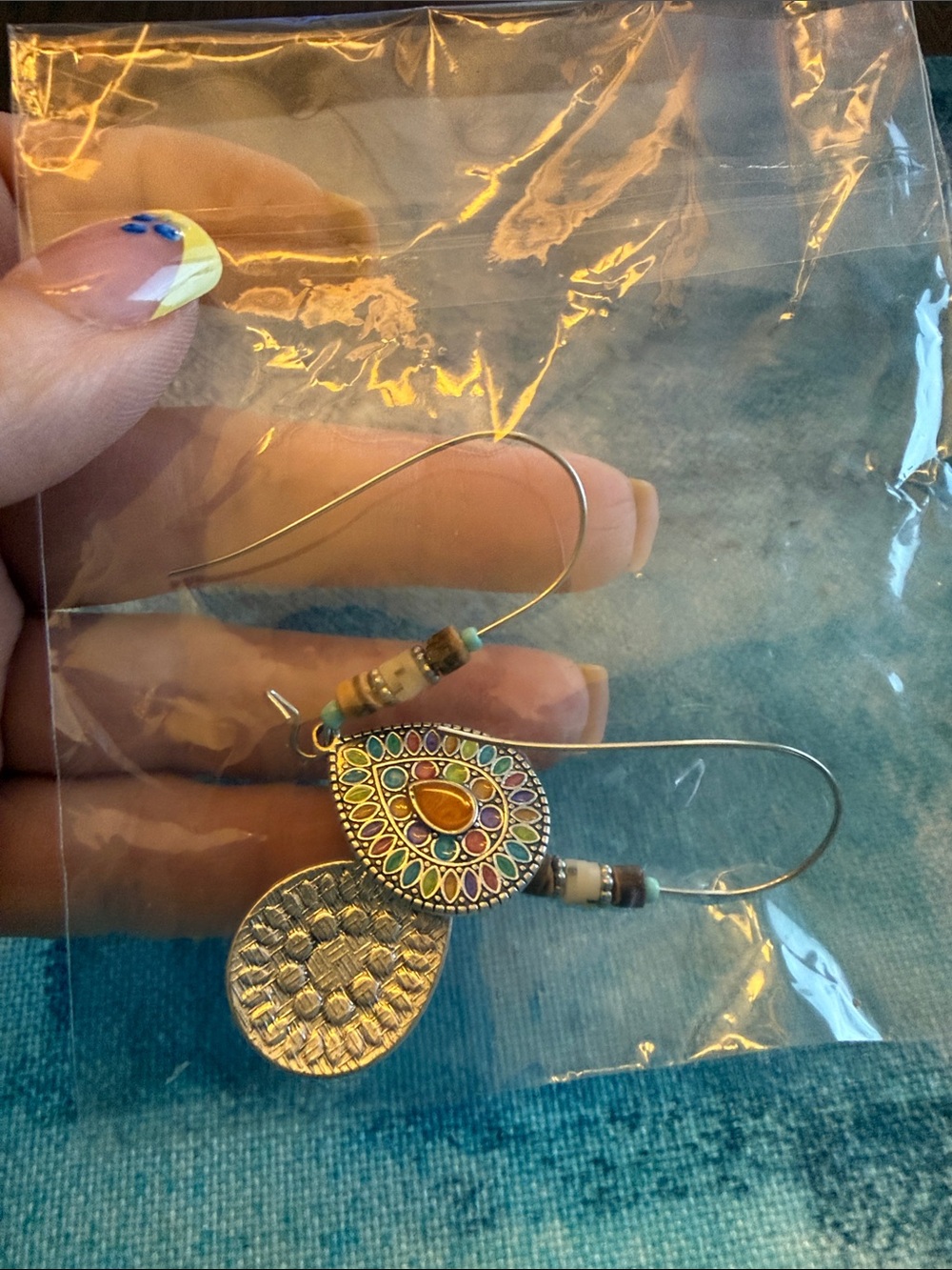 Assorted Boho Turquoise & Silver Earrings Set - Picture 8 of 9